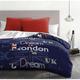 Home Linge Passion - dream in london Parure de couette Microfibre - Bleu - 220x240 cm - Bleu