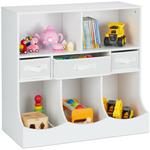 Tagère pour enfants pour jouets et livres, hlp : 75 x 80 x 40 cm, 8 compartiments, meuble jeux,