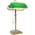 Lampe de banquier rétro led avec abat-jour vert lampe de bibliothèque design vintage bronze/laiton