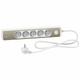 Schneider - Odace Rallonge multiprises 5 prises 2P+T blanche/bronze 2USB 1,5m ST935U1WB