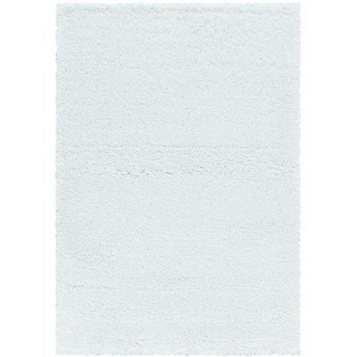 Tapis Salon Shaggy Poils Longs Fibre Doux moelleux (Blanc - 200x290cm)