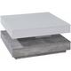 Table basse carrée blanc et gris béton pivotante Synchra 70 cm