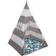 Tipi Tente De Jeu Avec 100 Balles 6Cm Maison De Jeu Pour Enfants, Grises Et Blanches