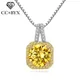 CC colliers pendentifs pour femmes zircone cubique jaune pierre carrée blanc plaqué or bijoux de