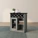 DH BASIC Farmhouse Four Shelf and Four Bottle Lattice-like Wine Buffet by Denhour