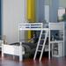 Twin over Full Loft Bed with Cabinet and Ladder,Solid Wood
