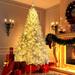 7.4 ft Christmas Tree White Hinged Spruce Full Tree, with 500 LED lights