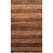 Striped Gabbeh Kashkoli Oriental Wool Area Rug Hand-knotted Carpet - 1'7" x 3'0"