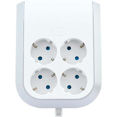 REV - Multi-Power Steckdosenerweiterung 4-fach weiß, mit Abstandshalter Steckdosenleisten Image
