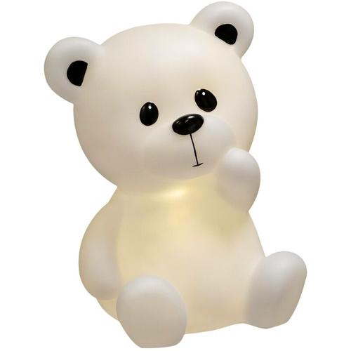 Atmosphera Créateur D'intérieur - Niedliche Nachttischlampe in Form von Teddybär, weiß, 24,5 x 22 x