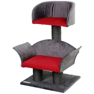 Kerbl - Kratzbaum Lounge Deluxe Grau und Rot 81548