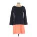 J.Crew Casual Dress - Shift: Blue Color Block Dresses - Women's Size X-Small