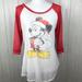 Disney Tops | Disney Mickey Mouse 3/4 Sleeve Raglan Holiday Tee | Color: Red/White | Size: Various