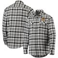 Men's Antigua Black/Gray Chicago Blackhawks Ease Plaid Button-Up Long Sleeve Shirt