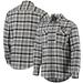 Men's Antigua Black/Gray Philadelphia Flyers Ease Plaid Button-Up Long Sleeve Shirt