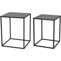 Ensemble de 2 tables d'appoint - métal - en 45 et 40 cm