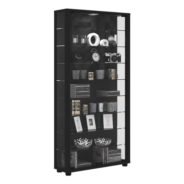 VCM Vitrine »Lumo Maxi« ohne Beleuchtung schwarz, 59x118x18 cm