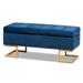 Ellery Luxe and Glam Velvet and Gold Finished Metal Storage Ottoman