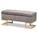 Ellery Luxe and Glam Velvet and Gold Finished Metal Storage Ottoman