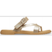 Crocs Metallic Champagne Women's Crocs Tulum Metallic Toe Post Sandal Shoes