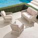 Hampton 3-pc. Loveseat Set in Ivory Finish - Snow with Logic Bone Piping, Snow with Logic Bone Piping - Frontgate