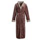 Ladies Bath Robe Winter Warm Thick Flannel Dressing Gown Soft Fluffy Unisex Stylish V-Neck Belt Pocket Bathrobe Highly Absorbent Nightgown Gifts for Her Dark Brown