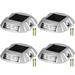 VEVOR Red Solar Driveway Lights 4-Pack Solar Dock Lights LED Pathway Lights W/Switch Button Aluminium/Metal in White | 1 H x 3.5 W x 4 D in | Wayfair
