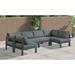 Ebern Designs Brith 120" Wide Outdoor U-Shaped Patio Sectional w/ Cushions Metal in Gray | 34 H x 120 W x 60 D in | Wayfair