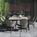 Wade Logan® Abubacar Square 8 - Person 61" Long Outdoor Dining Set w/ Cushions in Gray/Brown | 29.5 H x 61 W x 61 D in | Wayfair