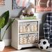 Highland Dunes Studio Naumann Modern Transitional White Finished 2-Basket Storage Unit in Brown/White | 18.1 H x 15.7 W x 11.4 D in | Wayfair