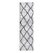 "Leick Home 595835 Ardita Soft Shag Trellis Modern Gray/Charcoal Living Room Bedroom Area Rug Runner 2'2"" x 7'7"" - Leick Furniture 595835"