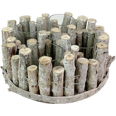 Adventskranz Holz mit 4 Gläsern Ø 25 cm-D425679