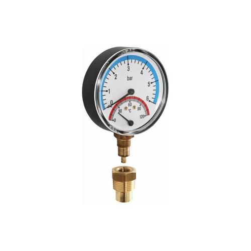 Watts - Thermomanometer Manothermometer Thermometer Manometer radial 6 bar 20 - 120°C TMRA6