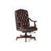 Maitland-Smith Johnson Executive Chair Upholstered, Leather in Brown | 41 H x 27 W x 32 D in | Wayfair RA116ST-BRI-BAR