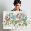 Winston Porter Vibrant Row of Hydrangea Painting Print on Wrapped Canvas Canvas, Cotton in White | 24 H x 36 W x 2 D in | Wayfair LARK7556 32653141