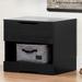 South Shore Holland 1 Drawer Nightstand Wood in Black | 19.75 H x 22.25 W x 17 D in | Wayfair 11294