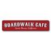 Lizton Sign Shop, Inc Boardwalk Cafe Custom Aluminum Sign Metal in Gray/Red/White | 6 H x 24 W x 0.06 D in | Wayfair 1343-A624