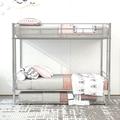 Severn Twin over Twin Standard Bunk Bed w/ Trundle by Mason & Marbles Metal in Gray | 65 H x 41 W x 78 D in | Wayfair