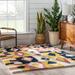 White 63 x 47 x 1.8 in Area Rug - Well Woven Gigi Abstract Ivory/Blue/Yellow Area Rug Polypropylene | 63 H x 47 W x 1.8 D in | Wayfair GIG-112-4