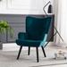 Everly Quinn Modern Lounge Chair, Suitable For Dining Room/Bedroom/Living Room, Etc. Upholstered/Velvet in Blue | 37.7 H x 25.5 W x 30 D in | Wayfair