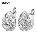 Kinel-Boucles d'Oreilles Goutte d'Eau Chimée pour Femme Clou CZ Blanc Cubique Conia Préindiqué