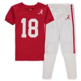 Preschool Wes & Willy Crimson Alabama Tide Football Player V-Neck T-Shirt and Pants Sleep Set