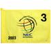 PGA TOUR Event-Used #3 Yellow Pin Flag from The NEC Invitational on August 21st to 24th 2003