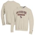 Men's Champion Heathered Oatmeal Wisconsin-Stevens Point Pointers Eco Powerblend Crewneck Sweatshirt