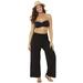 Plus Size Women's Dena Beach Pant Cover Up by Swimsuits For All in Black (Size 6/8)