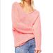 Free People Sweaters | Free People Small Neon Flamingo Pink Bright Lights Slouchy Pullover Sweater New | Color: Pink | Size: S