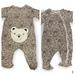 Jessica Simpson One Pieces | Jessica Simpson Baby Girls 0-3 Months Leopard-Print Footed Coverall | Color: Brown/Tan | Size: 0-3mb