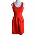 J. Crew Dresses | J. Crew Red Structured Knee Length Fit & Flare Pleated Sleeveless Dress Womens 2 | Color: Red | Size: 2