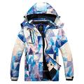 Wantdo Women's Warm Ski Jacket with Fleece Waterproof Snowboarding Jacket Hooded Mountain Coat Windproof Raincoat Mountain Flora L