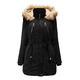 Winter Warm Jacket for Women UK Plus Size Outerwear Ladies Down Coats Womens Casual Drawstring Tunic Puffer Coat Parka Overcoat with Hood Black